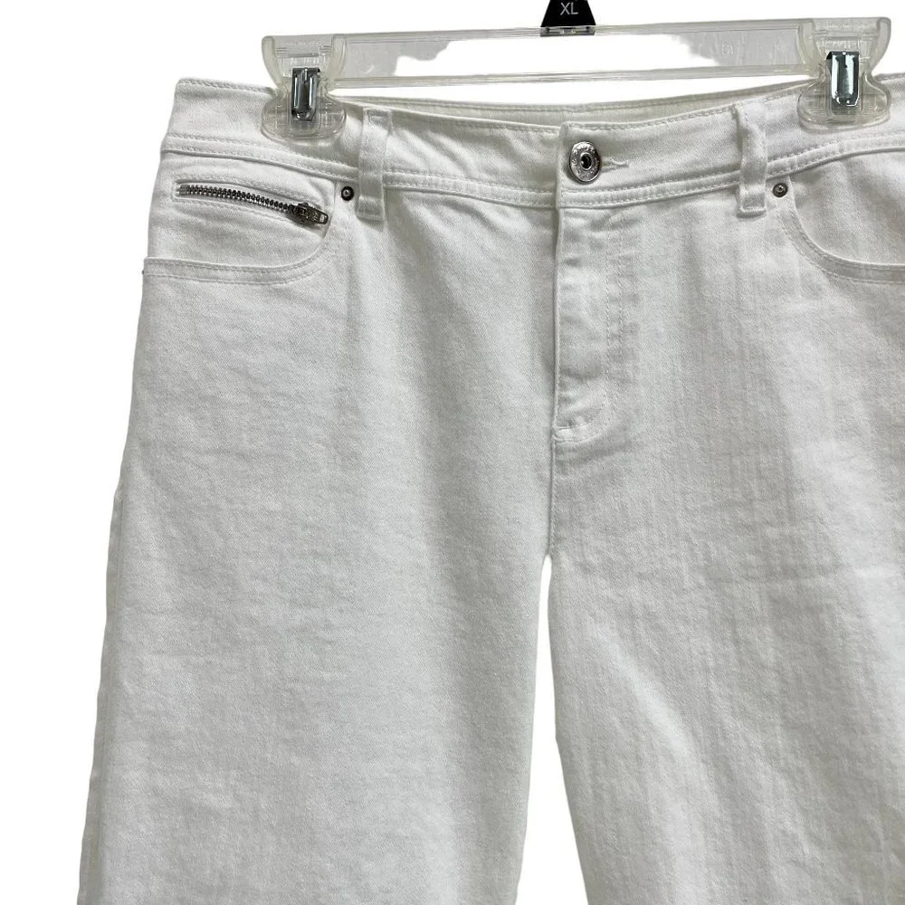 INC International Concepts Women’s White Mid-Rise Denim Bermuda Shorts - Picture 3 of 11